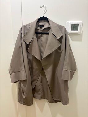 PAPILLON | Taupe Open Front Oversized Light Jacket